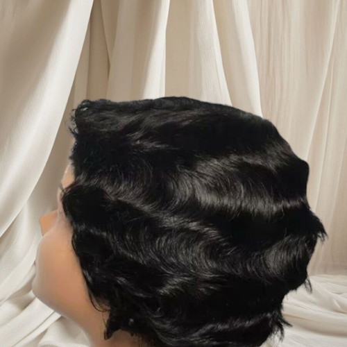 Reewes short wig new, black, 1920 style