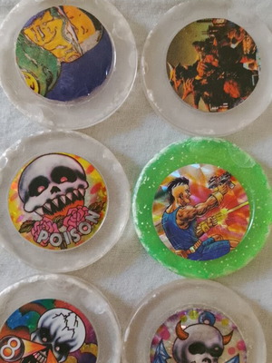 Poison plastic 90s collectible tags, set of 14