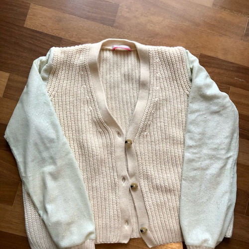 Stefanel collectible cardigan like new with sequin sleeves, size XL
