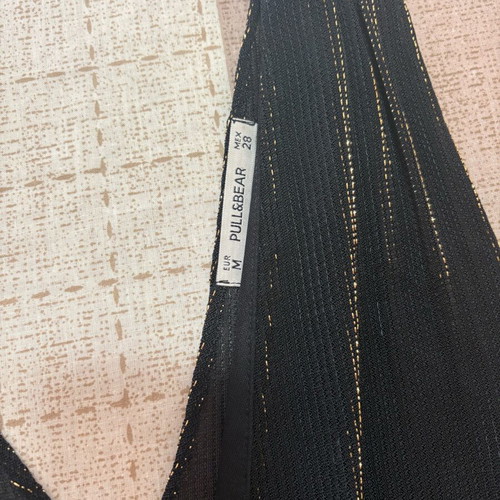 Pull&Bear black bodysuit with transparency and V neckline like new, size M