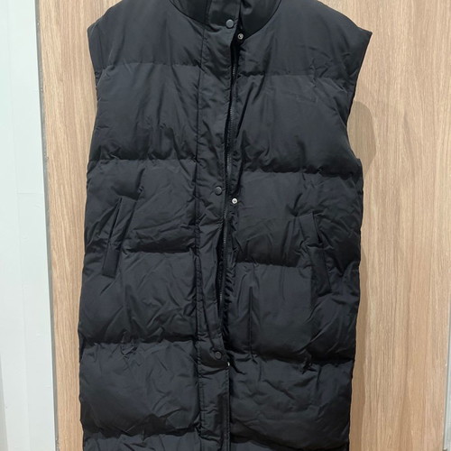 Long puffer vest DAZY new, black, oversize fit