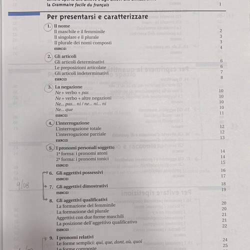 Grammaire facile du français language learning book used, Italian edition
