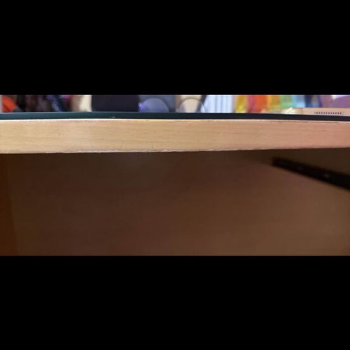 Desk-library for children's room used with glass surface and shelves