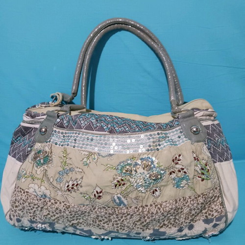 Fabric bag with sequins used
