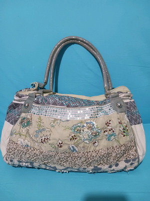 Fabric bag with sequins used