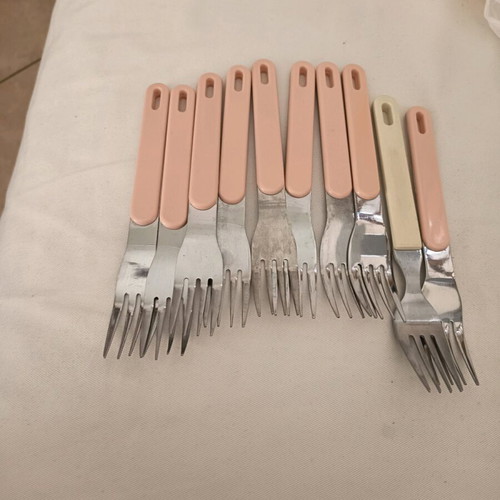 Cutlery used, set of 10 spoons, 10 knives, 10 forks