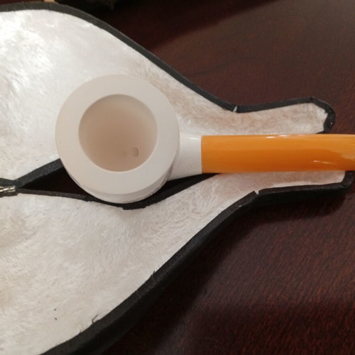 Meerschaum pipe new, hand-carved with floral design