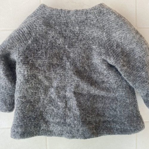 Zara baby grey Montgomery-style coat with leather pockets