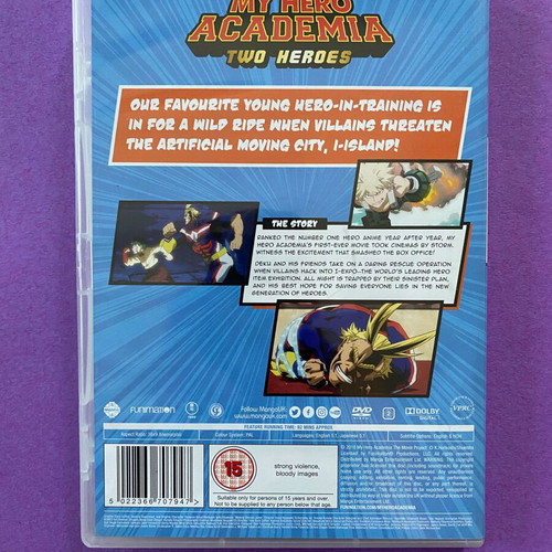 My Hero Academia Two Heroes DVD like new