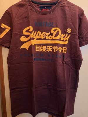 SuperDry Vintage Logo T-shirt μπορντώ μέγεθος L σαν καινούργιο