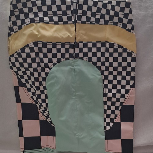 Love Moschino Rare Checkerboard Patchwork Mini Skirt