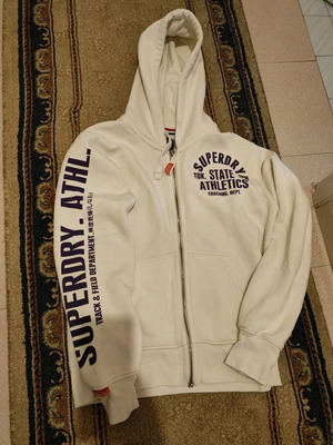 Ζακέτα Superdry Athletic College Graphic μεταχειρισμένη, μέγεθος M, άσπρη