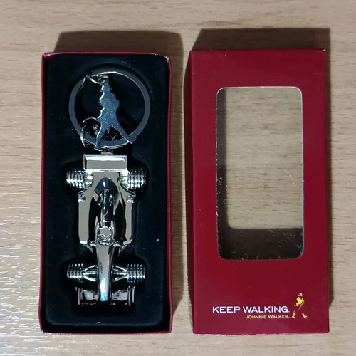 Collectible metal Johnnie Walker Formula 1 keychain unused