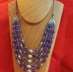 925 Silver Necklace with Amethyst, Ethnic Style