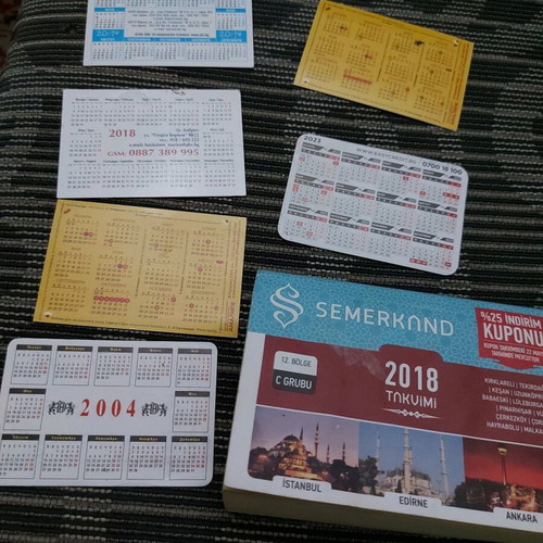 Old calendars used, set of 12 pieces
