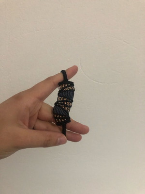 Handmade knitted bracelet new, black with unique design