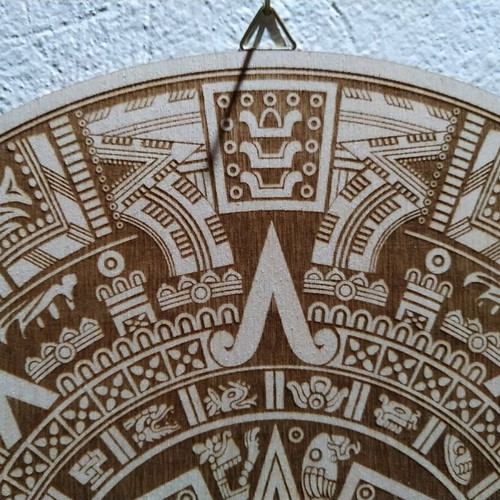 Wooden wall frame Mayan Calendar with laser engraving