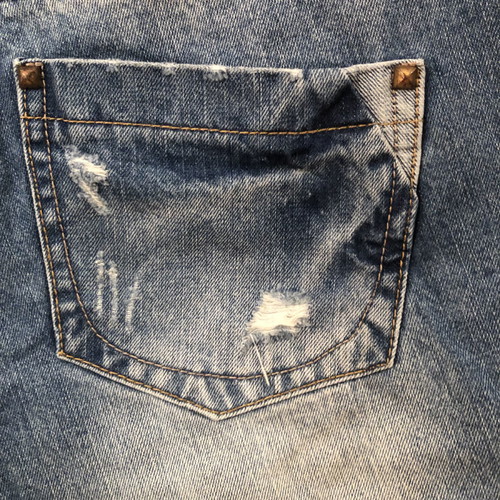 Original mini denim short used, size 34