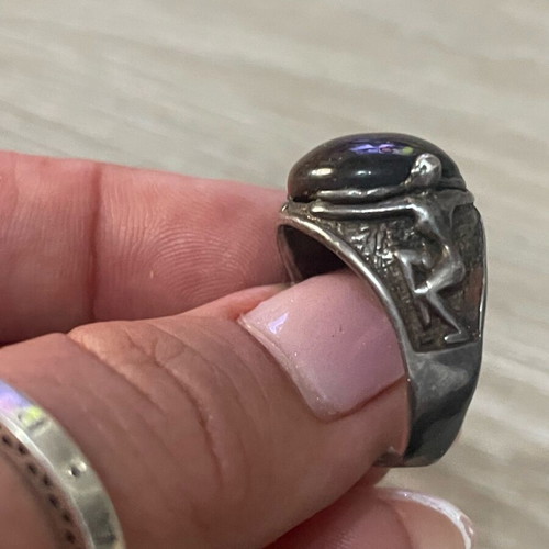 Silver 925 ring with tiger's eye size 45