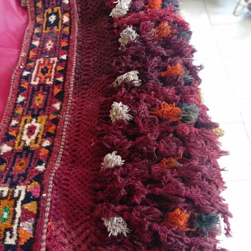 Rug used, old fireplace curtain with beautiful natural colors, approx 1.5m