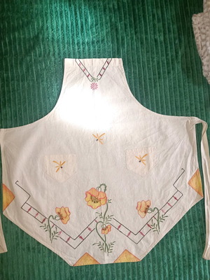 Traditional Chios Costume Apron with Handmade Embroidery