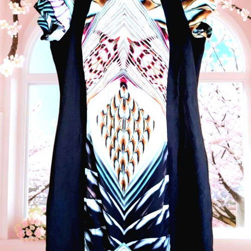 Sarah Lawrence dress with Art Deco pattern like new, multicolor