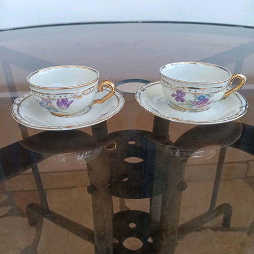 Antique coffee cups used, Bavarian porcelain