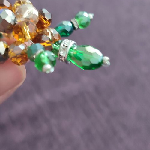 Handmade beaded turtle with Czech glass beads