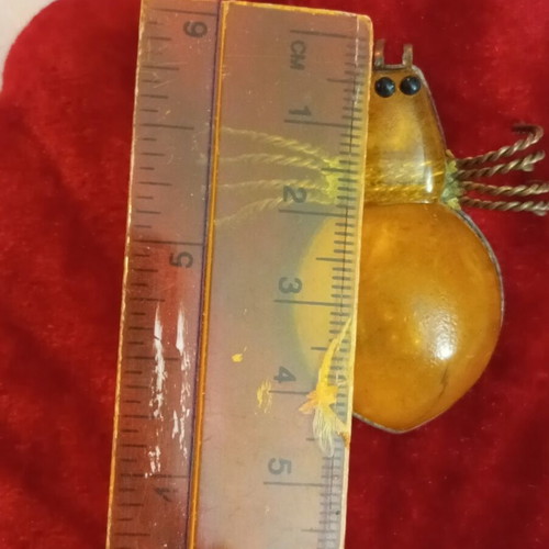 Russian brooch with amber used