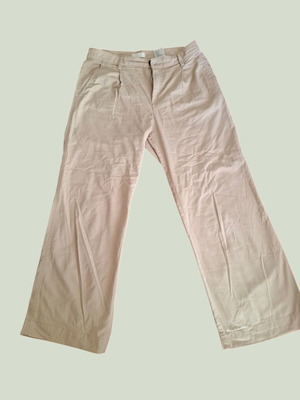 Beige H&M wide leg pants 100% cotton like new