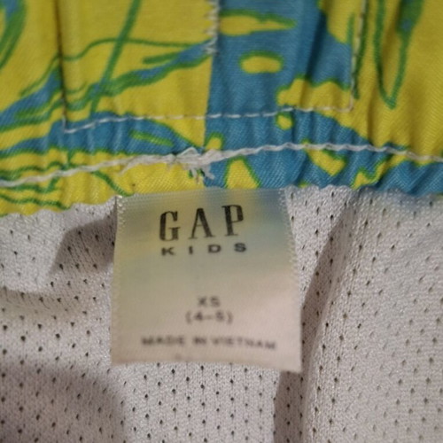 GAP swimwear tropical design yellow and turquoise for 4-5 years like new