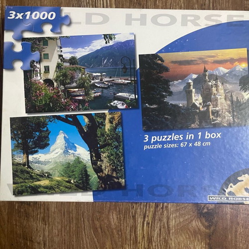 Puzzle with 3 images, 1000 pieces each, new