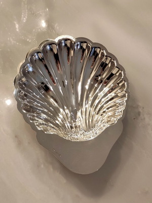 Christofle France shell-shaped fondue dish like new