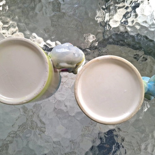 Ceramic mugs like new, set of 2, hand-painted