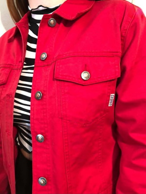 Red denim jacket Cosmos used, size Small