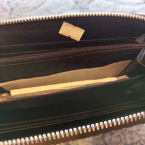 Glossy leather wallet 20x10 cm