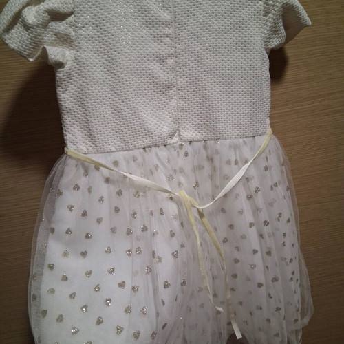 Evita dress and coat set for 3-year-old girls new, beige and gold glitter