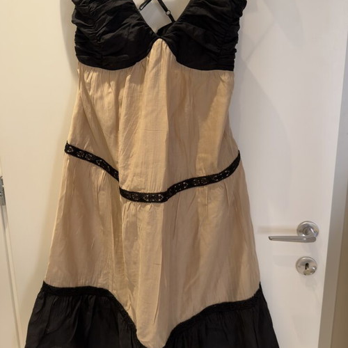 Eighty2 by Figaro dress midi-maxi beige and black, like new, size M
