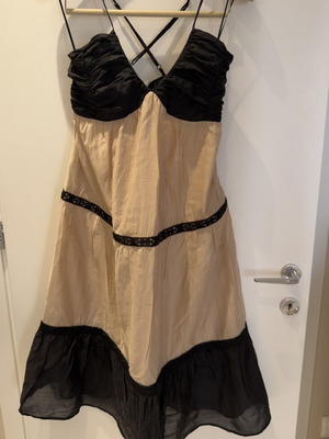 Eighty2 by Figaro dress midi-maxi beige and black, like new, size M