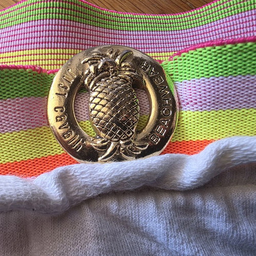 Just Cavalli beach skort from the 90s, white with colorful waistband