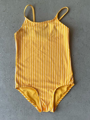 H&M striped one-piece swimsuit for girl 4-6 years new, white and yellow