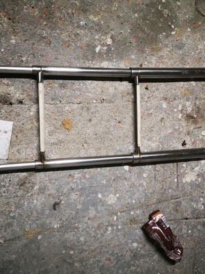 Folding stainless steel boat ladder used