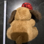 Plush dog with cap used