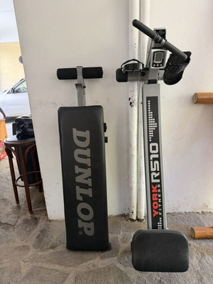York rowing machine and incline bench used, good condition