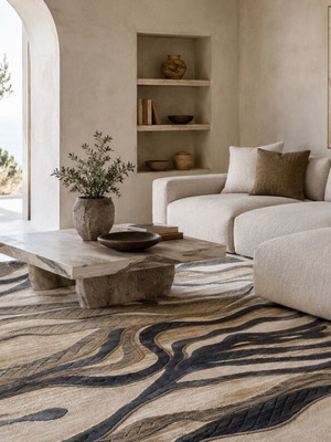 Modern luxury rug like new, 3.00x2.00 meters, natural tones