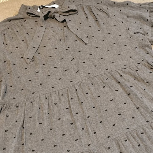 Zara grey blouse dress like new with neck tie