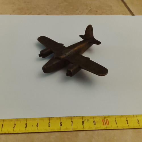Vintage metal decorative airplane miniature used