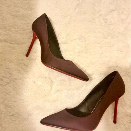 Zara heels new, size 37, eggplant color with red detail
