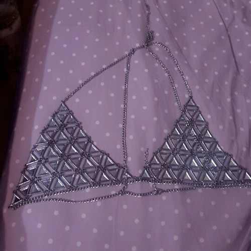Steel bra new, one size, silver