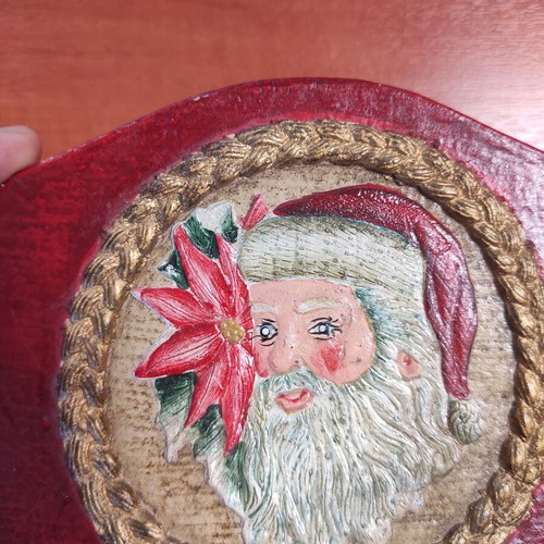 Christmas storage box handmade with embossed designs like new